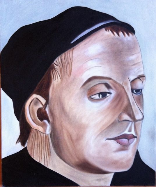 绘画 标题为“Portrait de Fra Ang…” 由Michèle Monnet, 原创艺术品