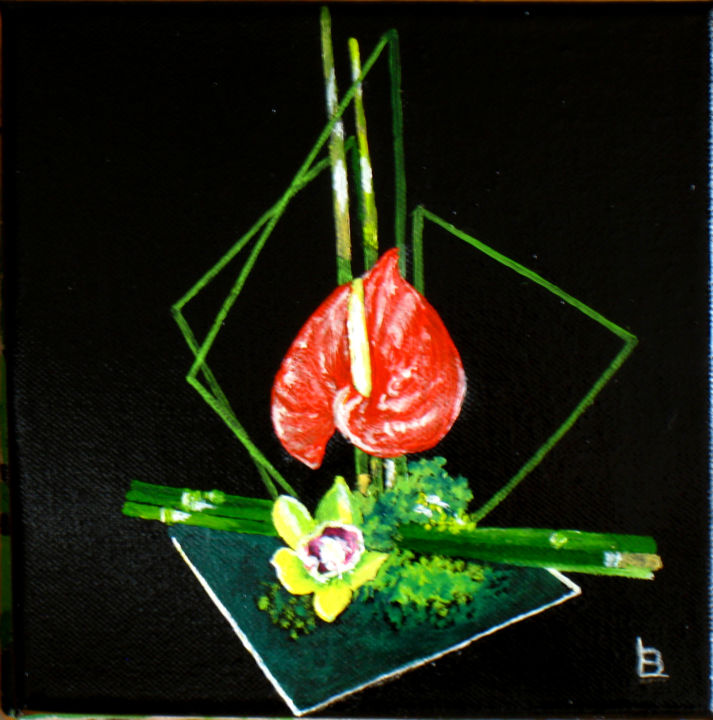 Painting titled "264-orchidee-anthur…" by Bernard Ledoyen, Original Artwork, Oil