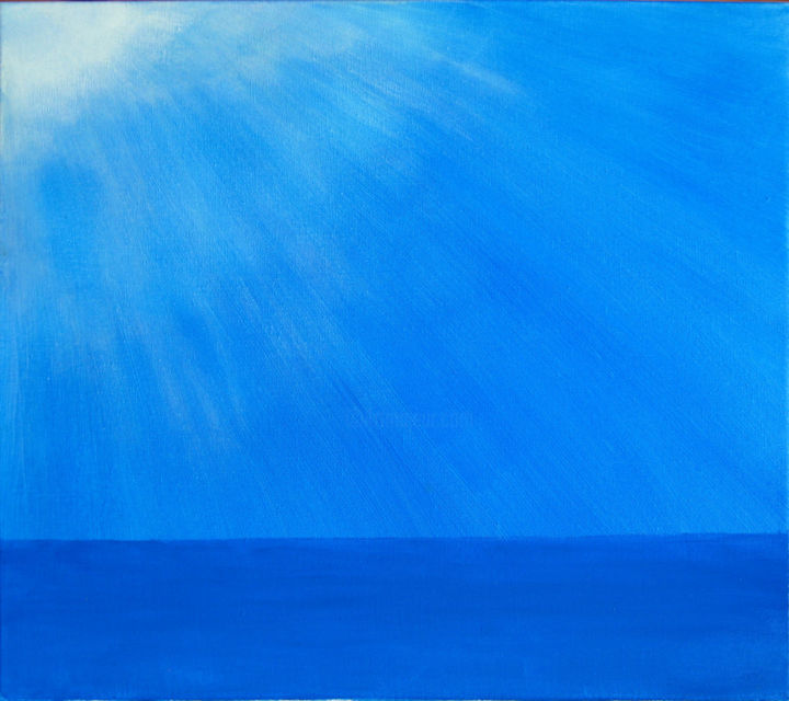 Peinture intitulée "284-il-y-a-le-ciel-…" par Bernard Ledoyen, Œuvre d'art originale, Huile