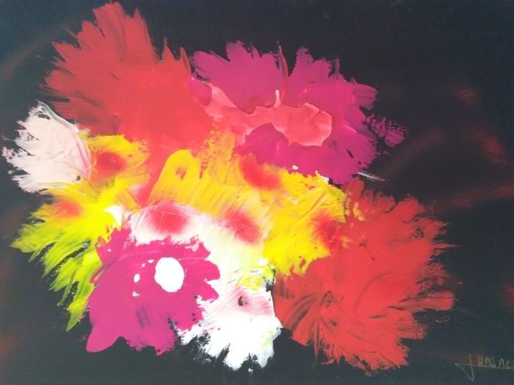 Painting titled "Explosion de couleu…" by Peinture Hassana, Original Artwork, Acrylic