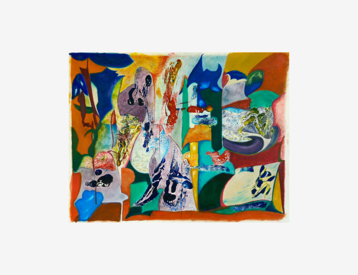 Malerei mit dem Titel "chaos de couleurs" von Jade, Original-Kunstwerk, Öl