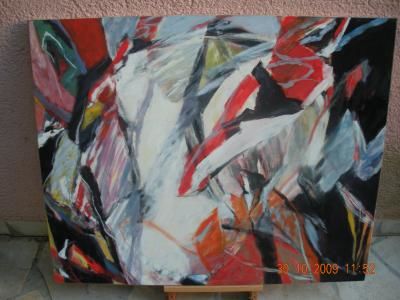 Pintura intitulada "Abstrait" por Peinture Moderne Et Abstraite, Obras de arte originais, Óleo