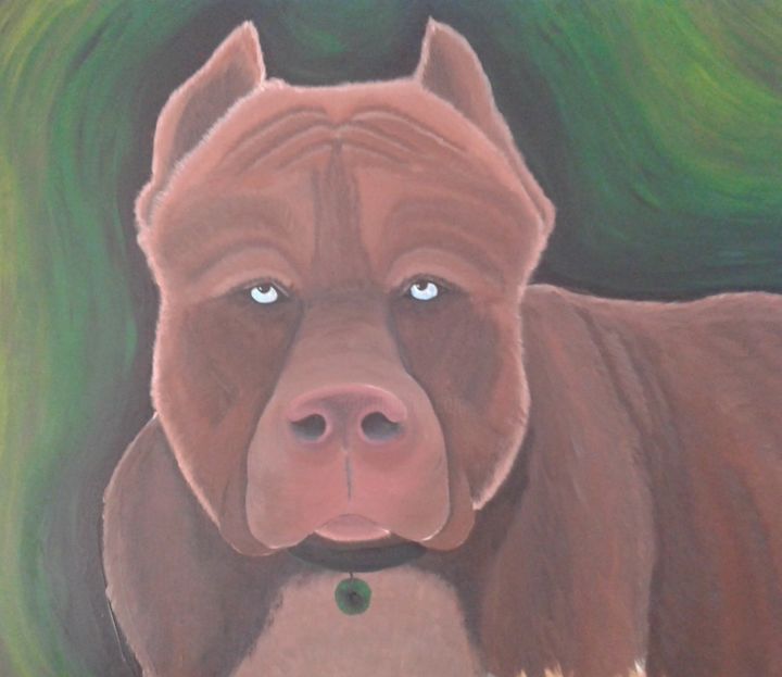 Peinture intitulée "Chien pitt" par Annelaure Carrayrou, Œuvre d'art originale, Acrylique