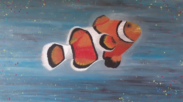 Peinture intitulée "Poisson clown" par Annelaure Carrayrou, Œuvre d'art originale, Acrylique