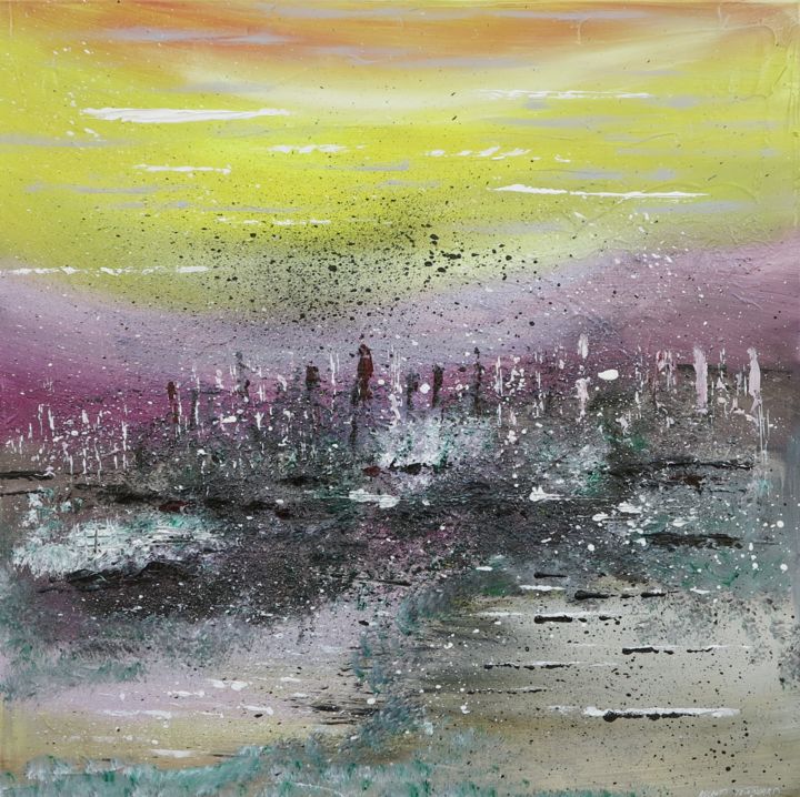 Peinture intitulée "178-horizon-2050-n-…" par Roland Trinquard, Œuvre d'art originale, Acrylique