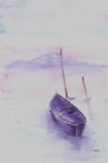Peinture intitulée "Barque violette" par Sabine Vuk, Œuvre d'art originale
