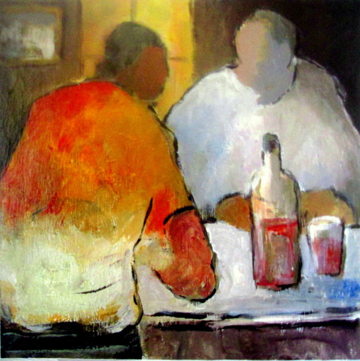 Painting titled "discussion.jpg" by Maxemile, Original Artwork, Acrylic