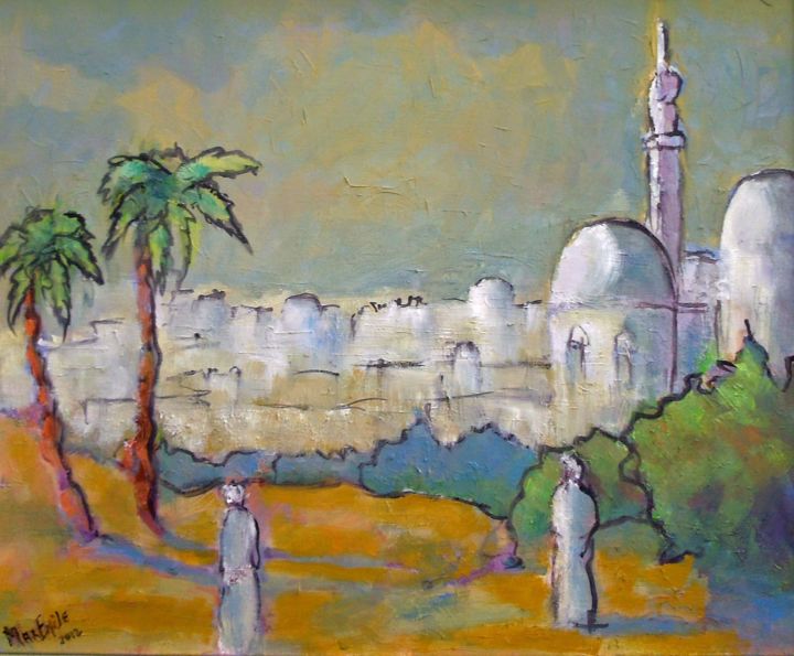 Painting titled "le-minaret.jpg" by Maxemile, Original Artwork, Oil