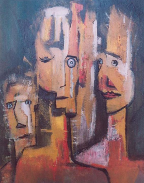 Painting titled "famille.jpg" by Maxemile, Original Artwork, Acrylic