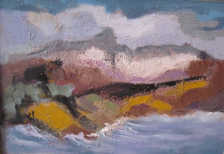 Painting titled "bord-de-mer.jpg" by Maxemile, Original Art, Oil