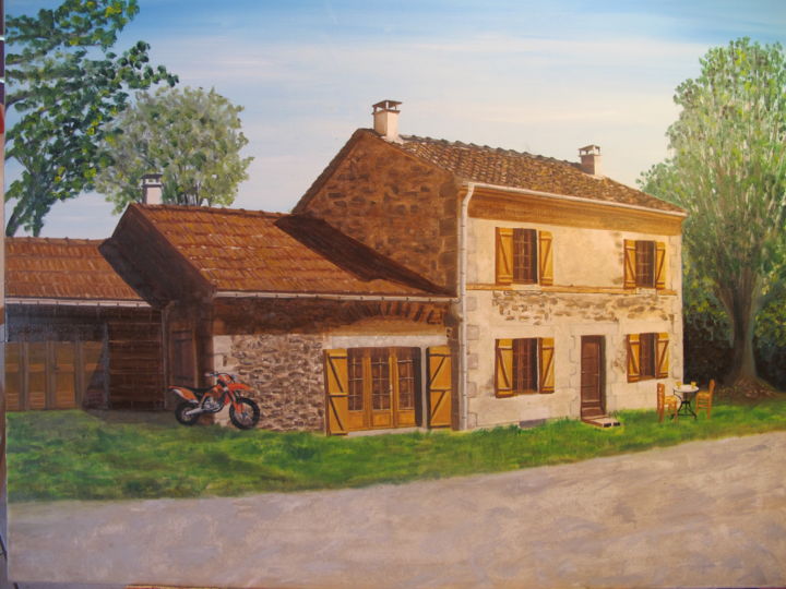 Painting titled "Maison de campagne" by Dany.R, Original Artwork