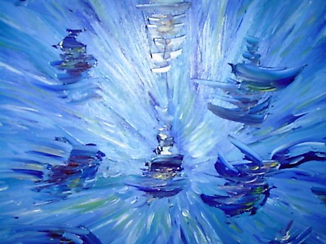 Peinture intitulée "blue" par Gouail, Œuvre d'art originale