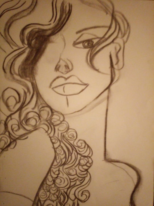 Drawing titled "Féminité" by Vanessa Sauvage, Original Artwork