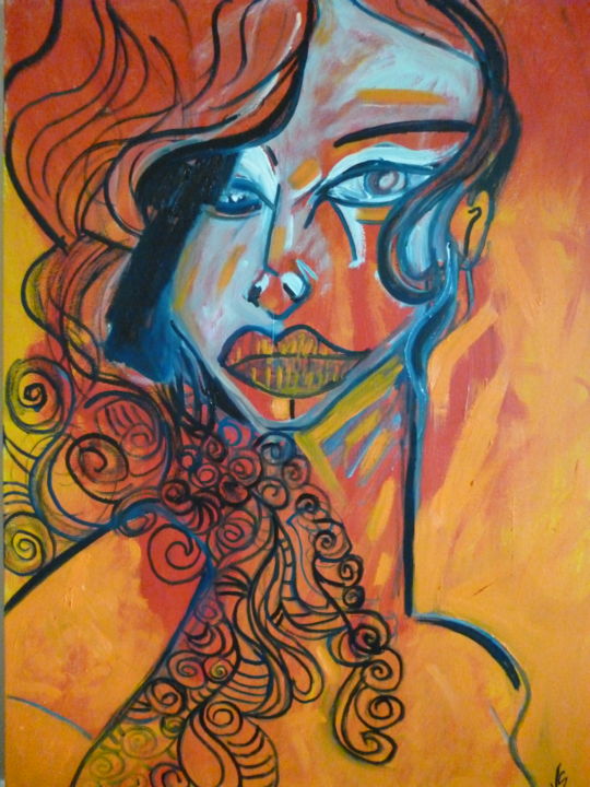 Painting titled "Feminitude I" by Vanessa Sauvage, Original Artwork