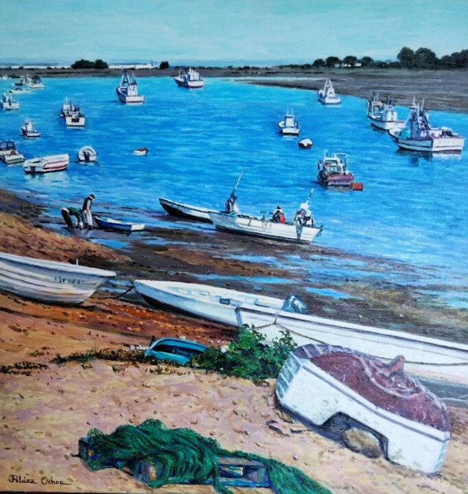 Painting titled "Punta Umbría" by Peláez Ochoa, Original Artwork, Oil