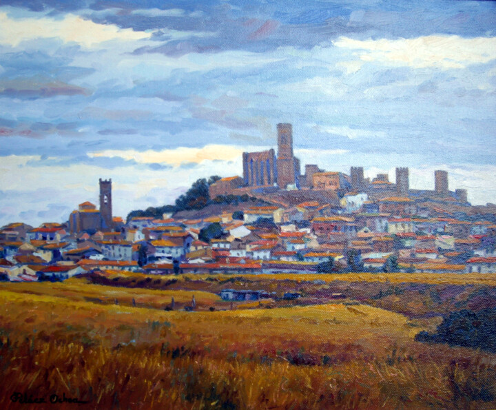 Painting titled "ARTAJONA (NAVARRA)" by Peláez Ochoa, Original Artwork, Oil