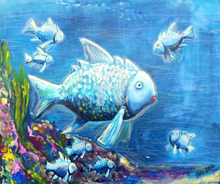 Peinture intitulée "fish.jpg" par Predrag Gardasevic, Œuvre d'art originale, Acrylique
