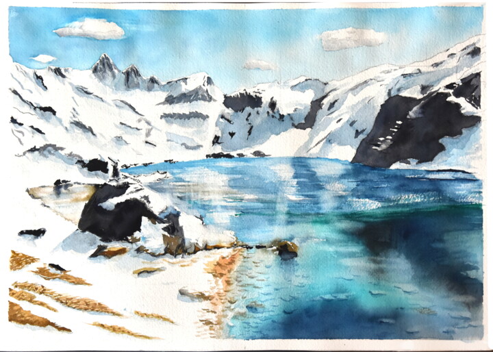 Peinture intitulée "Eastany de mar" par Jean-Claude Pelletier, Œuvre d'art originale, Aquarelle