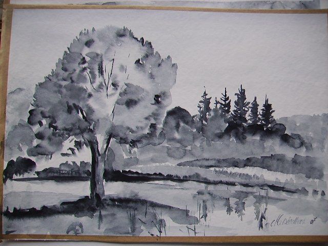 Painting titled "monochrome" by Marianne Décotterd, Original Artwork
