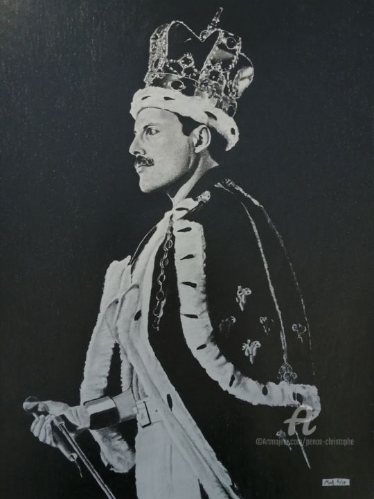 Drawing titled "The King..." by Moa Dessins, Original Artwork