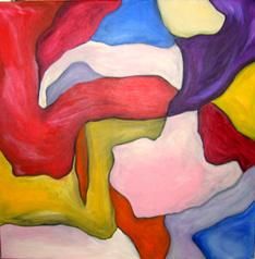 Painting titled "Intersection #3" by Reija Gross, Original Artwork, Oil