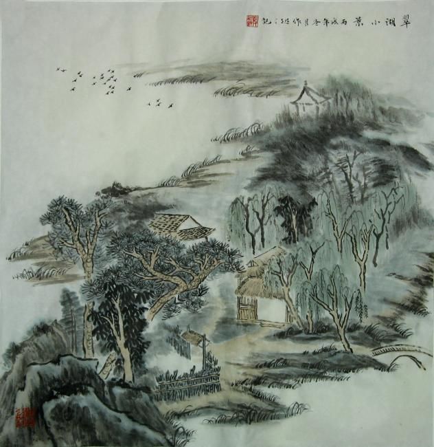 Painting titled "春色系列之一" by Xun Cai Peng, Original Artwork, Oil