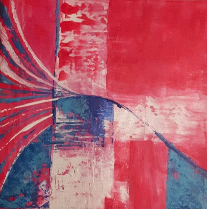 Painting titled "Rouge rosé 3" by Penny G Peckmann, Original Artwork, Acrylic