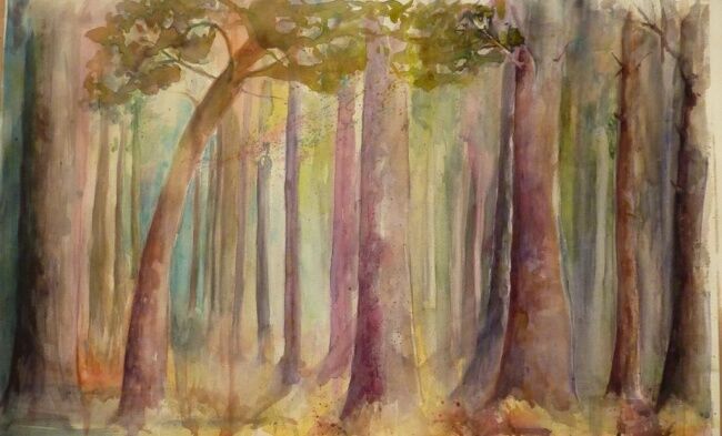 Painting titled "Promesse de la foret" by Penny G Peckmann, Original Artwork