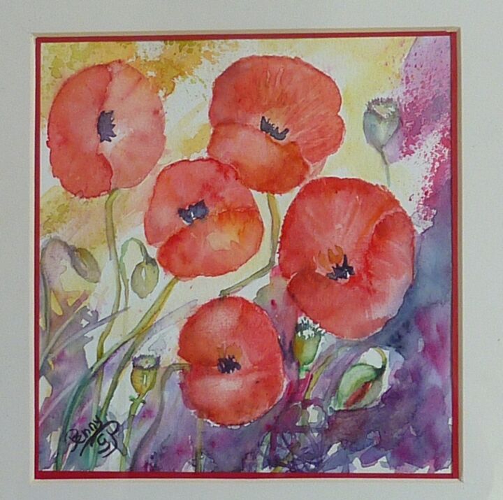 Painting titled "poppies.jpg" by Penny G Peckmann, Original Artwork