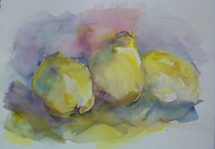 Painting titled "Poires" by Penny G Peckmann, Original Artwork