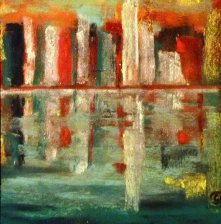 Painting titled "City of colors" by Penny G Peckmann, Original Artwork, Pastel
