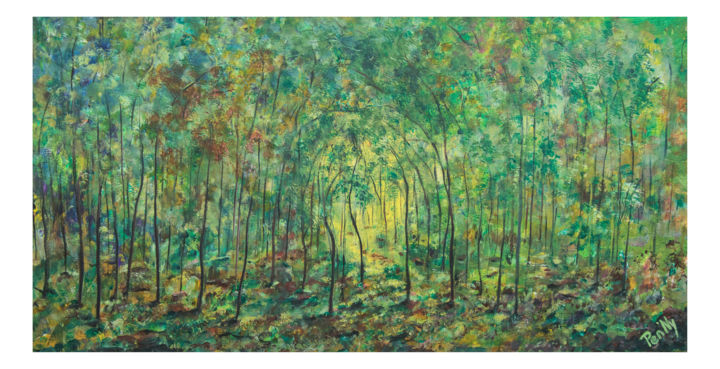 Malerei mit dem Titel "New Forest" von Pen'Ny, Original-Kunstwerk, Acryl