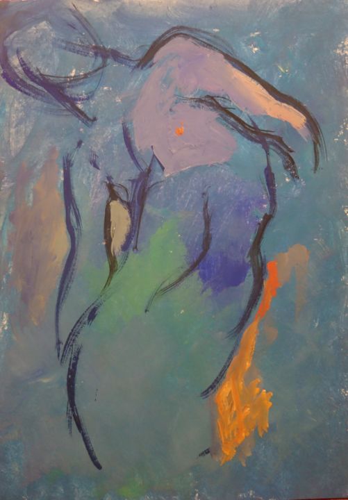 Painting titled "- Apparition -" by Pierre Pentchev, Original Artwork, Gouache