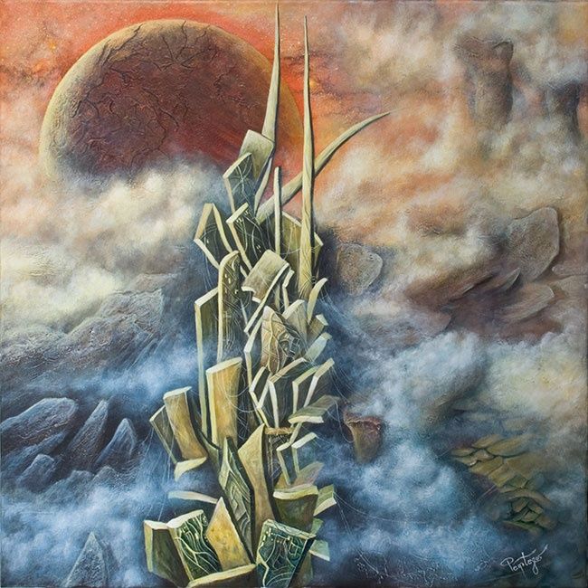 Painting titled "City on Dorana" by Florin Popescu, Original Artwork
