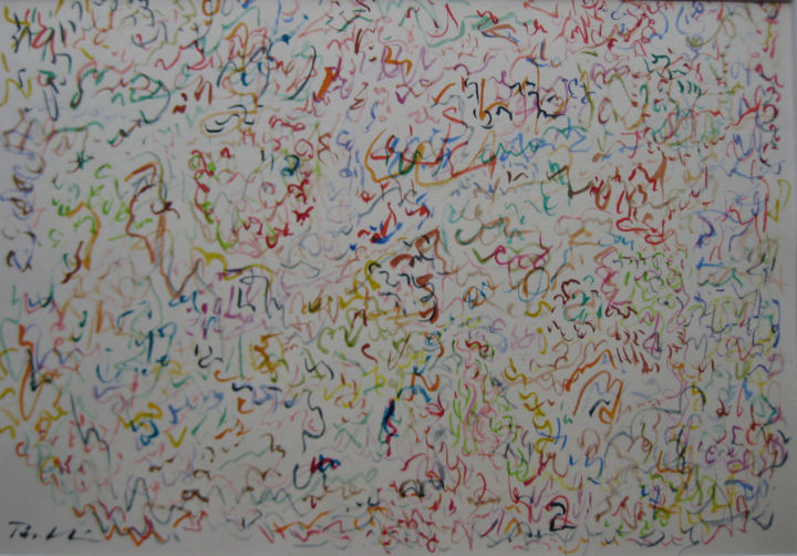 Pittura intitolato "Composition 2014, l…" da Georges Pentidis, Opera d'arte originale, Olio