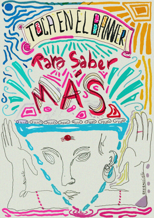Zeichnungen mit dem Titel "Toca en el banner,…" von Pepe Ortiz Benavent, Original-Kunstwerk, Marker