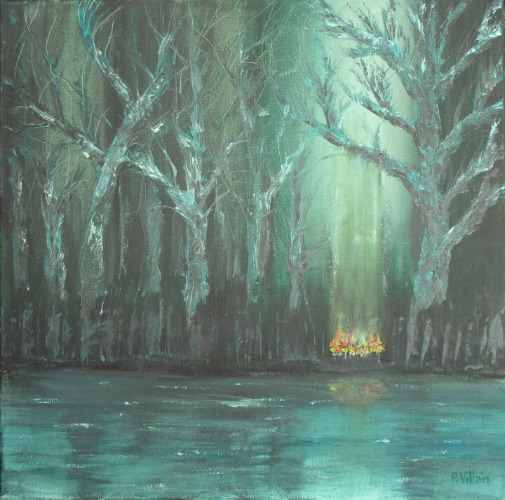 Painting titled "Light in the dark f…" by Pepe Villan, Original Artwork, Acrylic