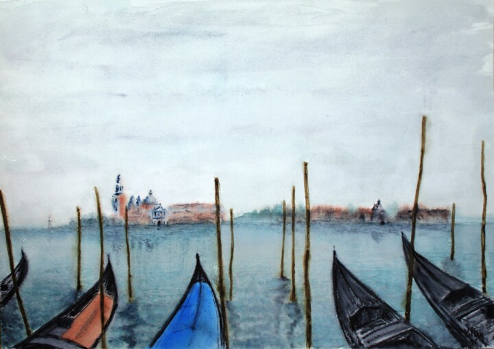 Painting titled "Venezia, Isola di S…" by Pepe Villan, Original Artwork, Watercolor