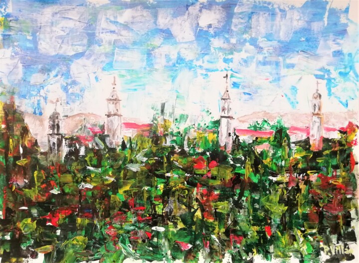 Painting titled "Vitoria-Gasteiz, th…" by Pepe Villan, Original Artwork, Acrylic