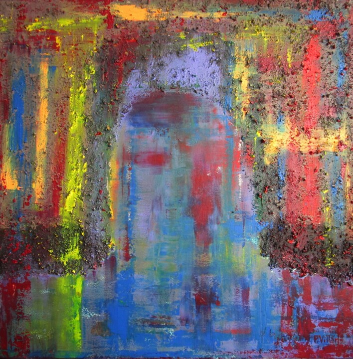 Malerei mit dem Titel "Blue cave" von Pepe Villan, Original-Kunstwerk, Acryl