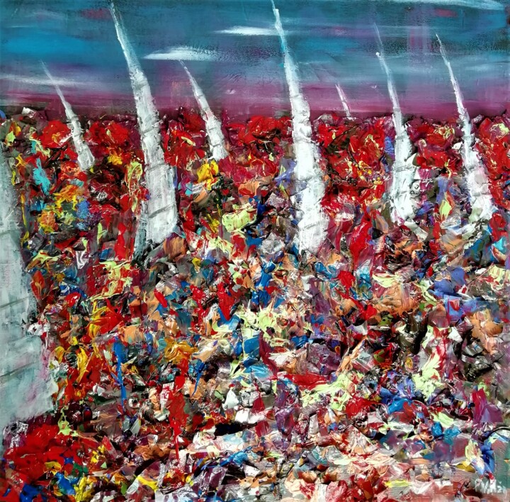 Картина под названием "Trapped sailing" - Pepe Villan, Подлинное произведение искусства, Акрил