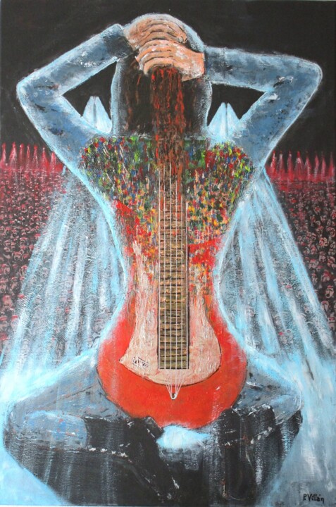 Картина под названием "On the stage" - Pepe Villan, Подлинное произведение искусства, Акрил