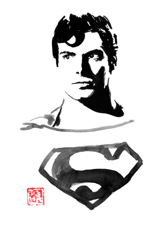Superman In The Dark, Dibujo por Péchane | Artmajeur