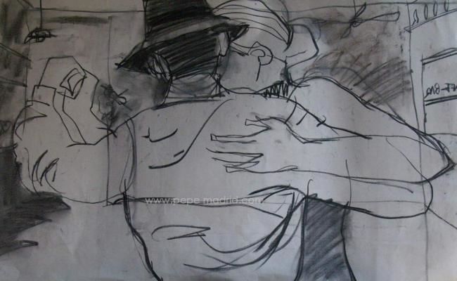 Pintura titulada "Tango- bosquejo" por Pepe Madrid, Obra de arte original