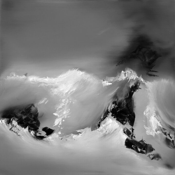 Malerei mit dem Titel "Dutch Mountains 1" von Pepijn Simon, Original-Kunstwerk, Öl