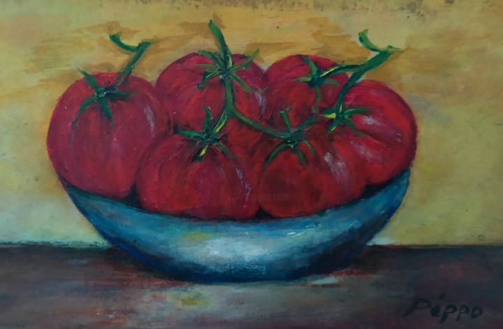 Peinture intitulée "Tomates" par Pepo-Galerie74, Œuvre d'art originale, Acrylique