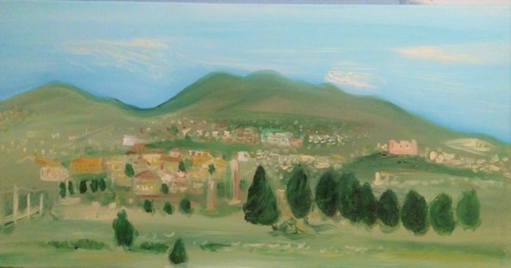 Pittura intitolato "Veduta dal mio balc…" da Jose Provenzano, Opera d'arte originale, Acrilico