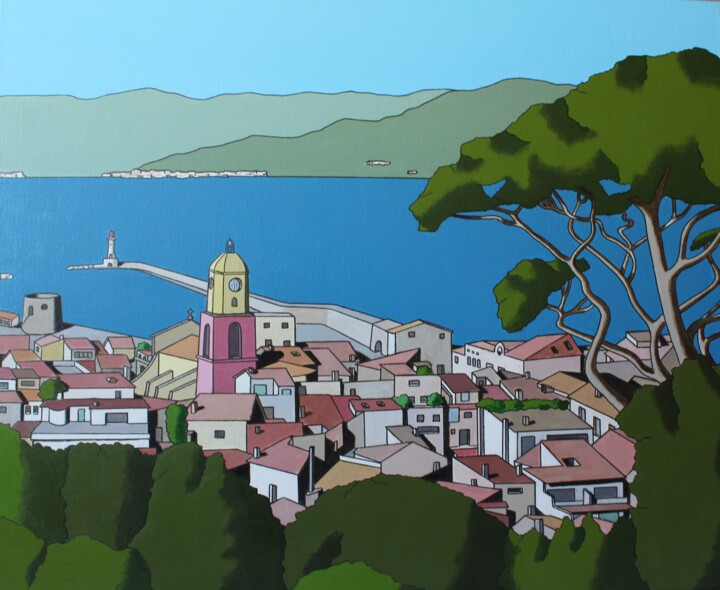 Peinture intitulée "Saint-Tropez" par Pep Viladric, Œuvre d'art originale, Acrylique