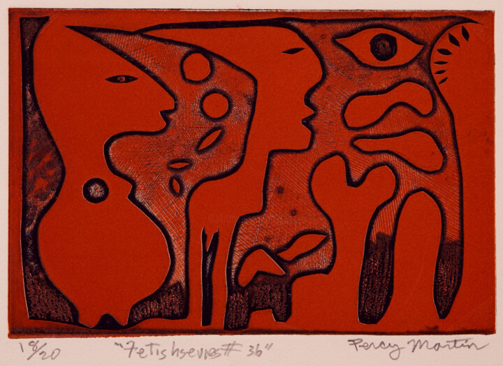 Printmaking titled "Fetishevies #36" by Percy Martin, Original Artwork, Etching