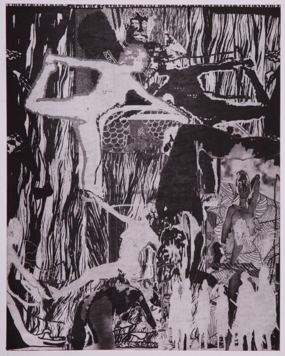 Estampas & grabados titulada "Wacheza Taji" por Percy Martin, Obra de arte original, Aguafuerte
